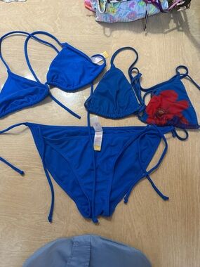Classic Blue Triangle Bikini Set - Women's Swim Bikini